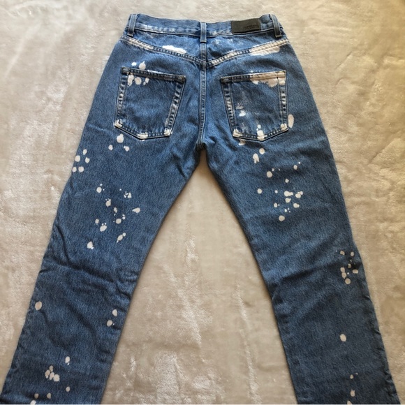 Carmar Distressed Patchwork Bleached Wide Leg Denim Jeans Size 24 - Picture 14 of 14